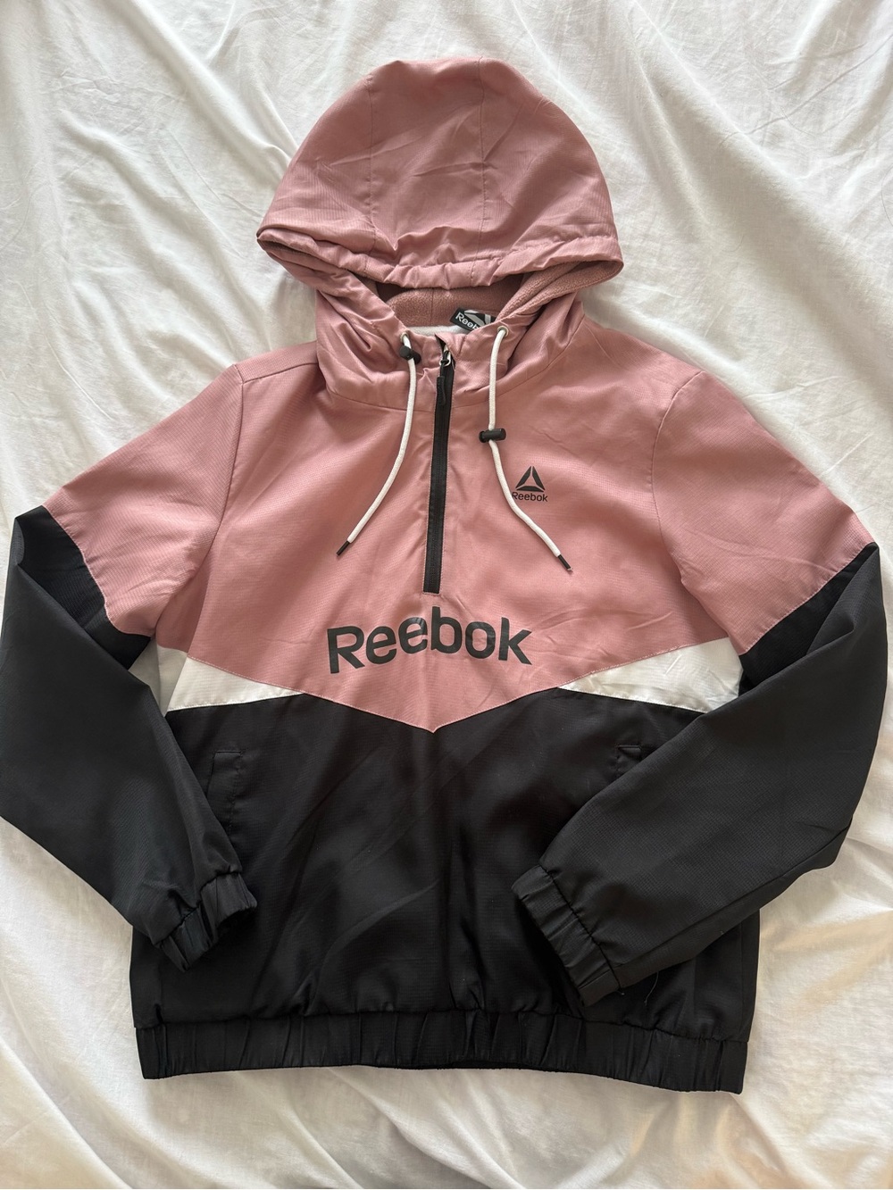 Reebok Fleece-Lined Windbreaker Hoodie